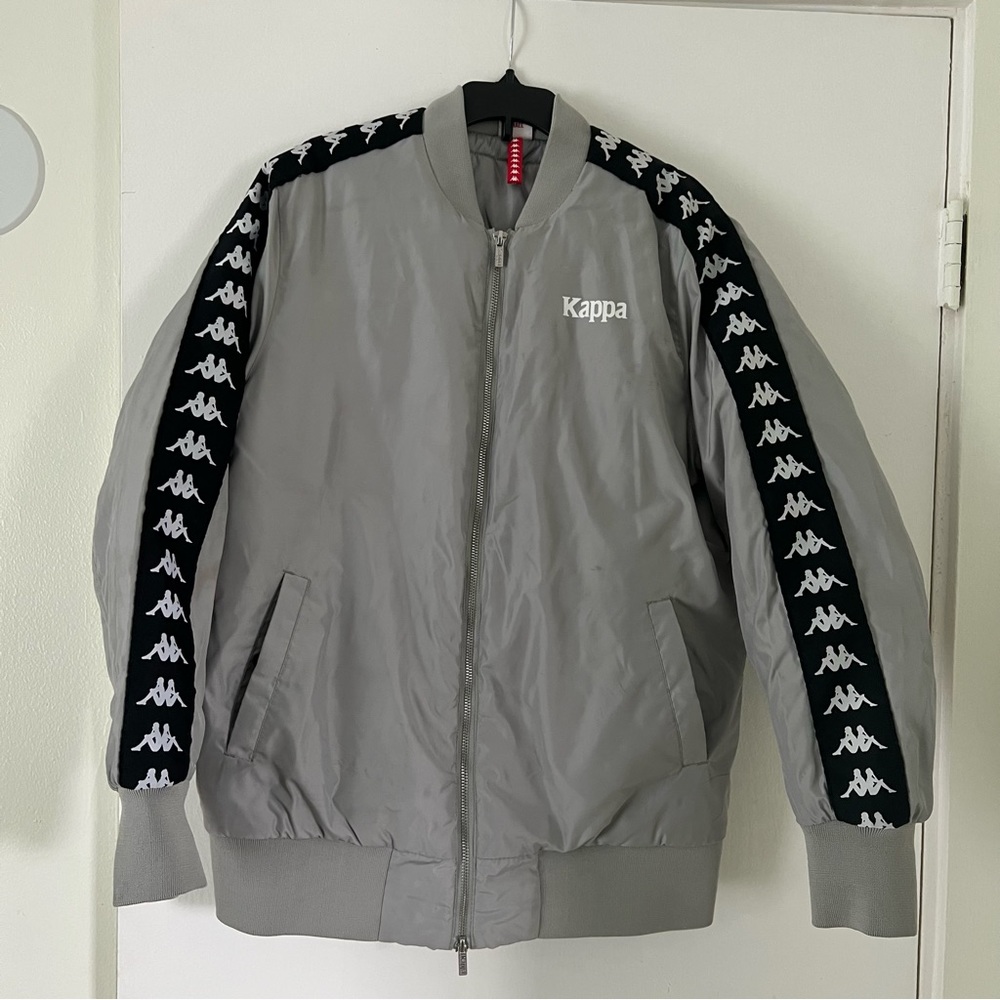 Kappa Gray Puffer Bomber Jacket